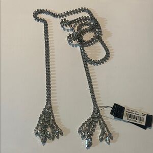 Roxie lariat crystal loop extra long necklace